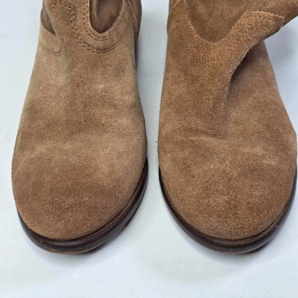 Diba True Moon River Western Ankle Boots Women's 7.5 M Tan Brown Suede Shoes